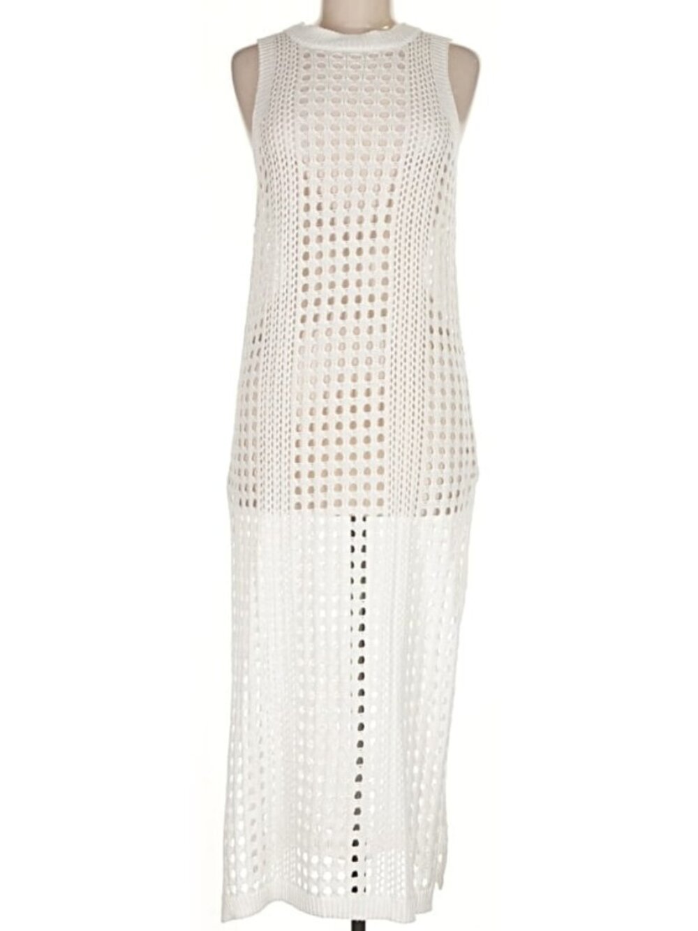 WHITE CROCHET COVER UP DRESS ONE SIZE FITS ALL